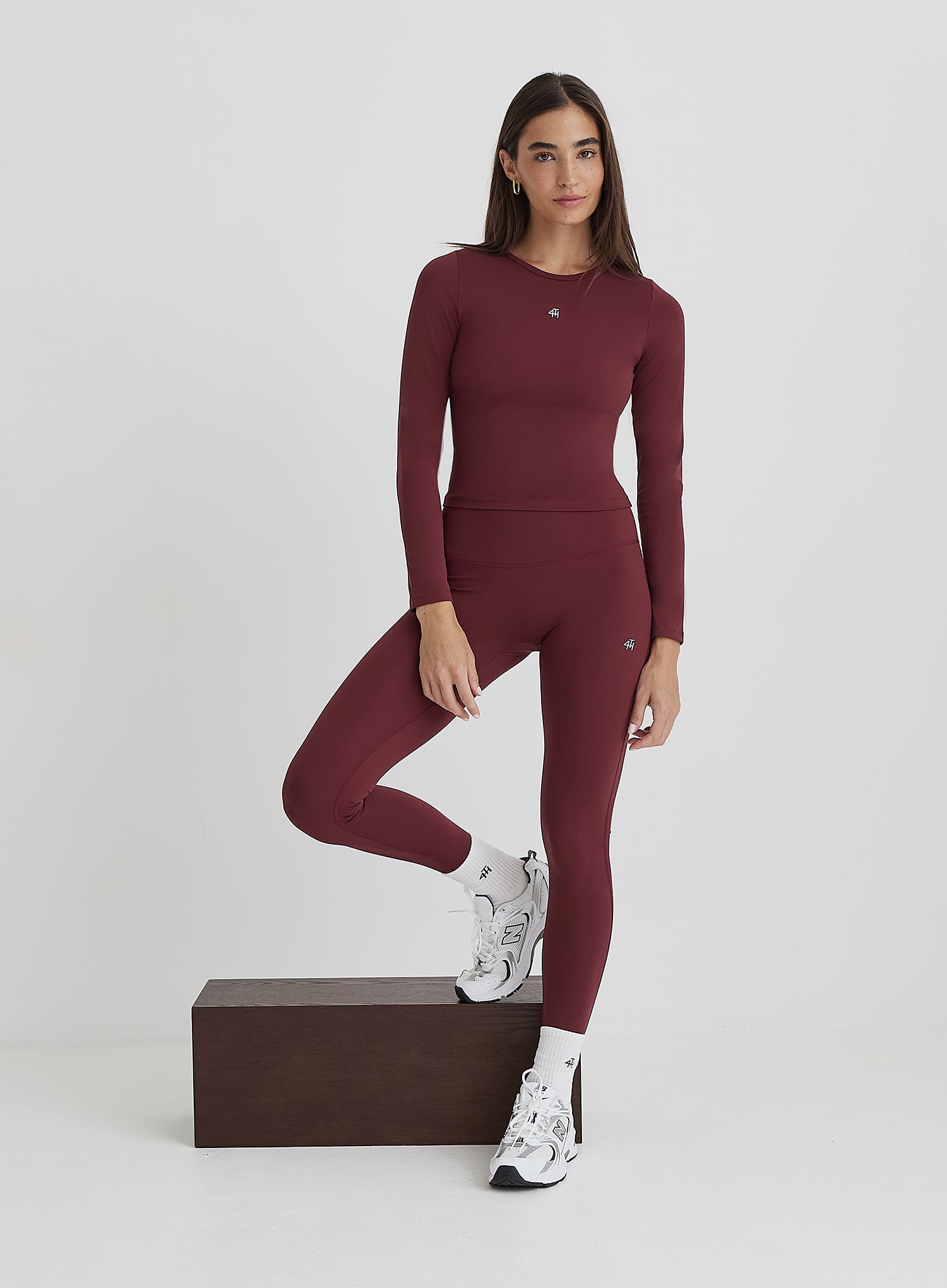 Burgundy 4th Branded Legging